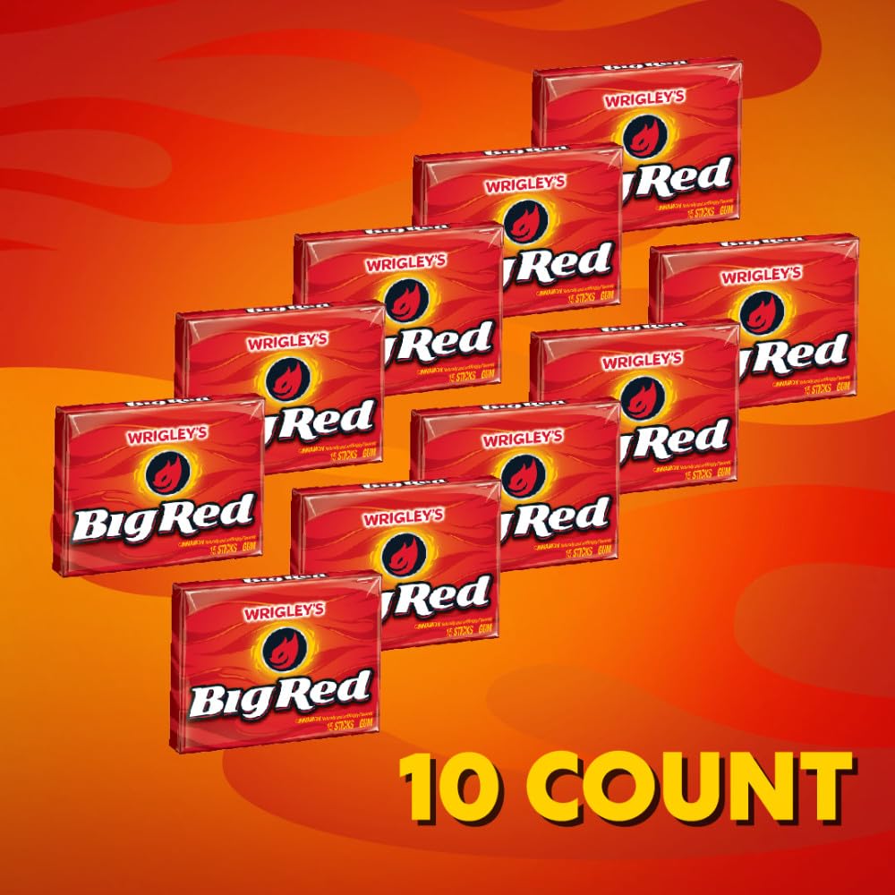 BIG RED gum texture and piece detail demonstrating chew consistency and long-lasting flavor benefit