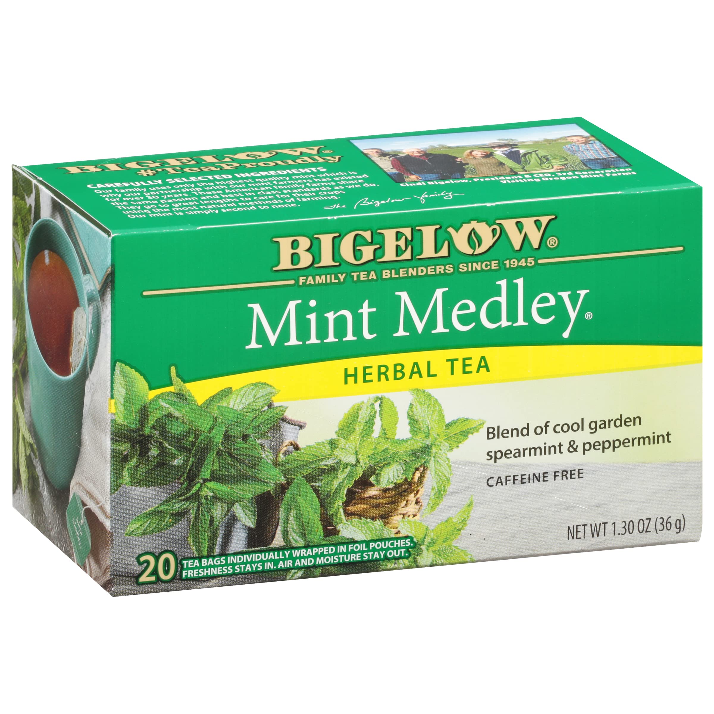 Bigelow Tea front box showing branding and pack size for easy identification