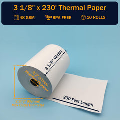 Bigger close-up of thermal paper edge showing smooth coating and crisp printing benefit