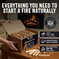 Billy Buckskin fatwood igniting a campfire illustrating fast, reliable flame