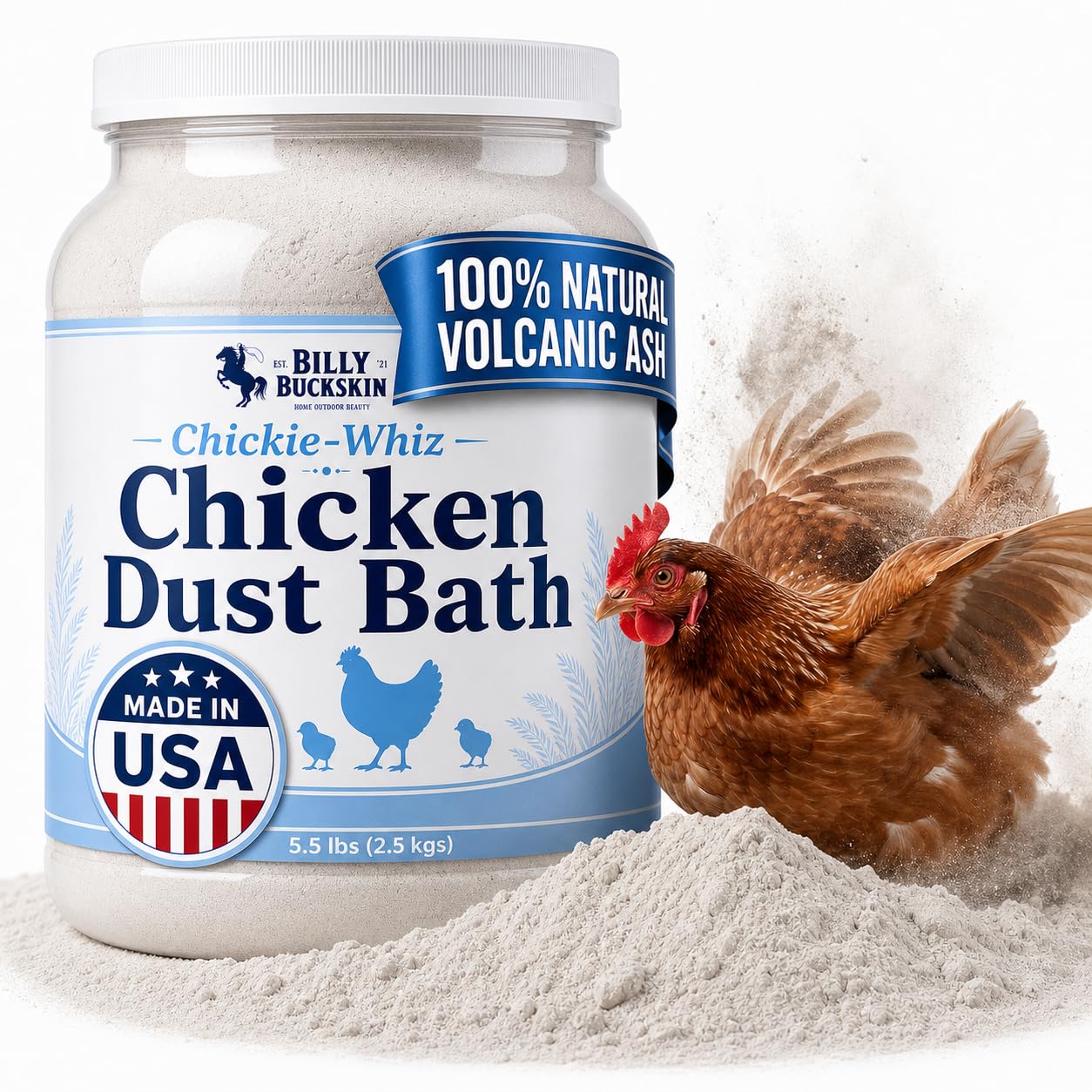 BILLY BUCKSKIN front packaging showing Chickie-Whiz benefits and clear labeling