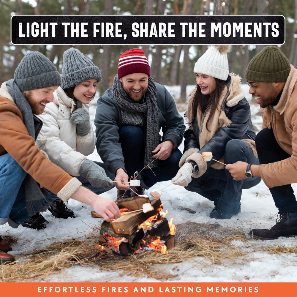 Billy Buckskin fatwood used in a backyard firepit creating warm ambiance
