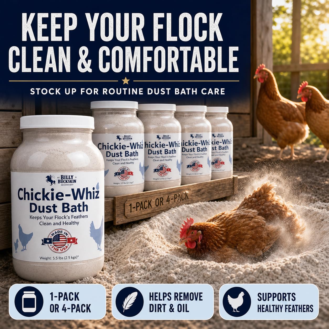 BILLY BUCKSKIN showing sealed storage and refill process for long-term use