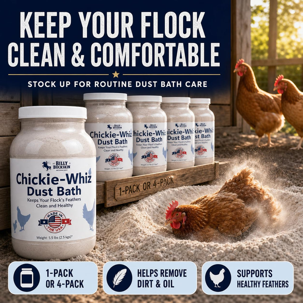 BILLY BUCKSKIN showing sealed storage and refill process for long-term use