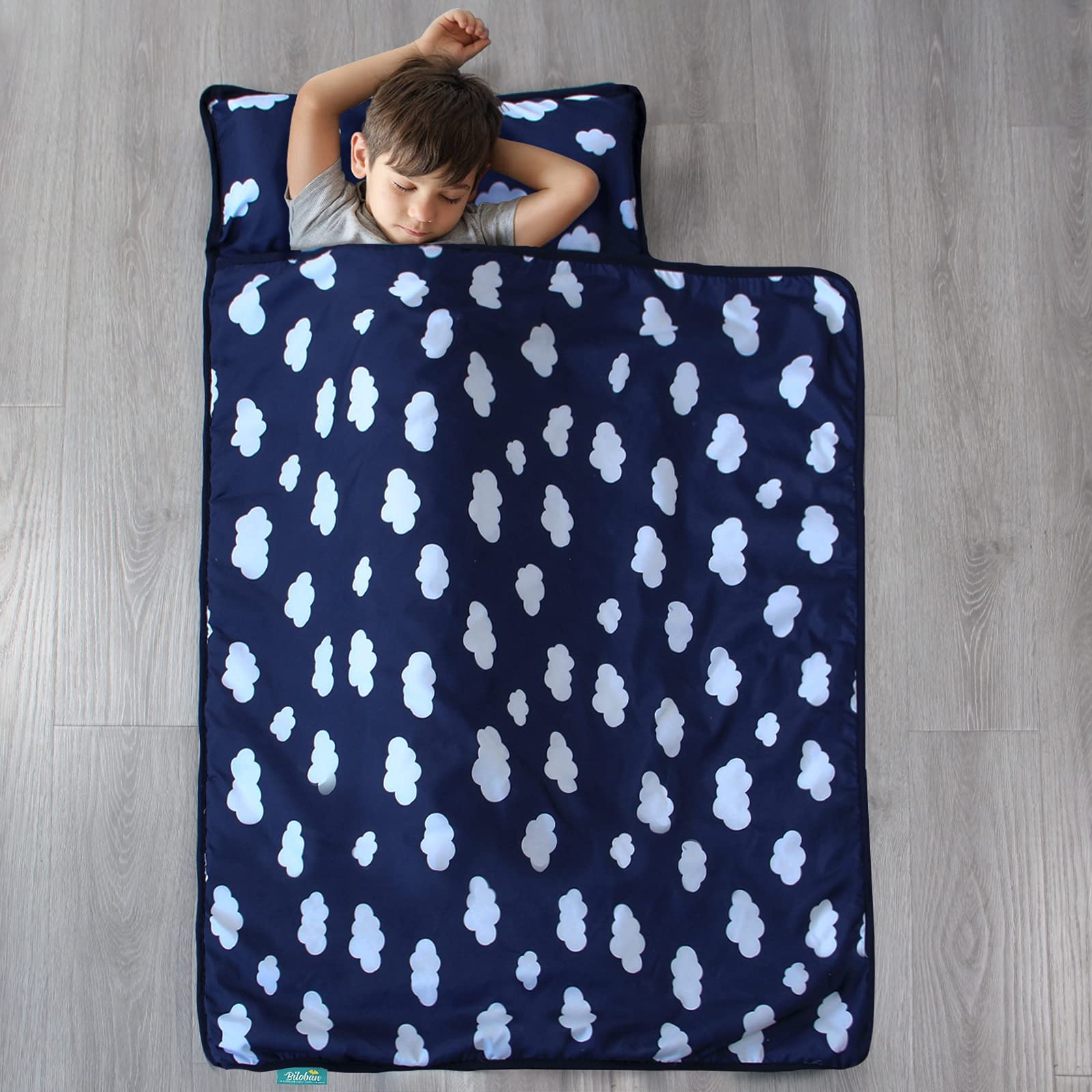 Biloban nap mat in daycare setting illustrating comfort and convenience for caregivers