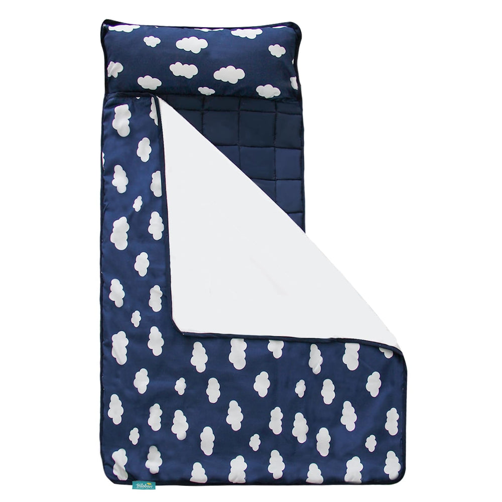 Biloban nap mat close-up of quilted microfiber texture for durable softness