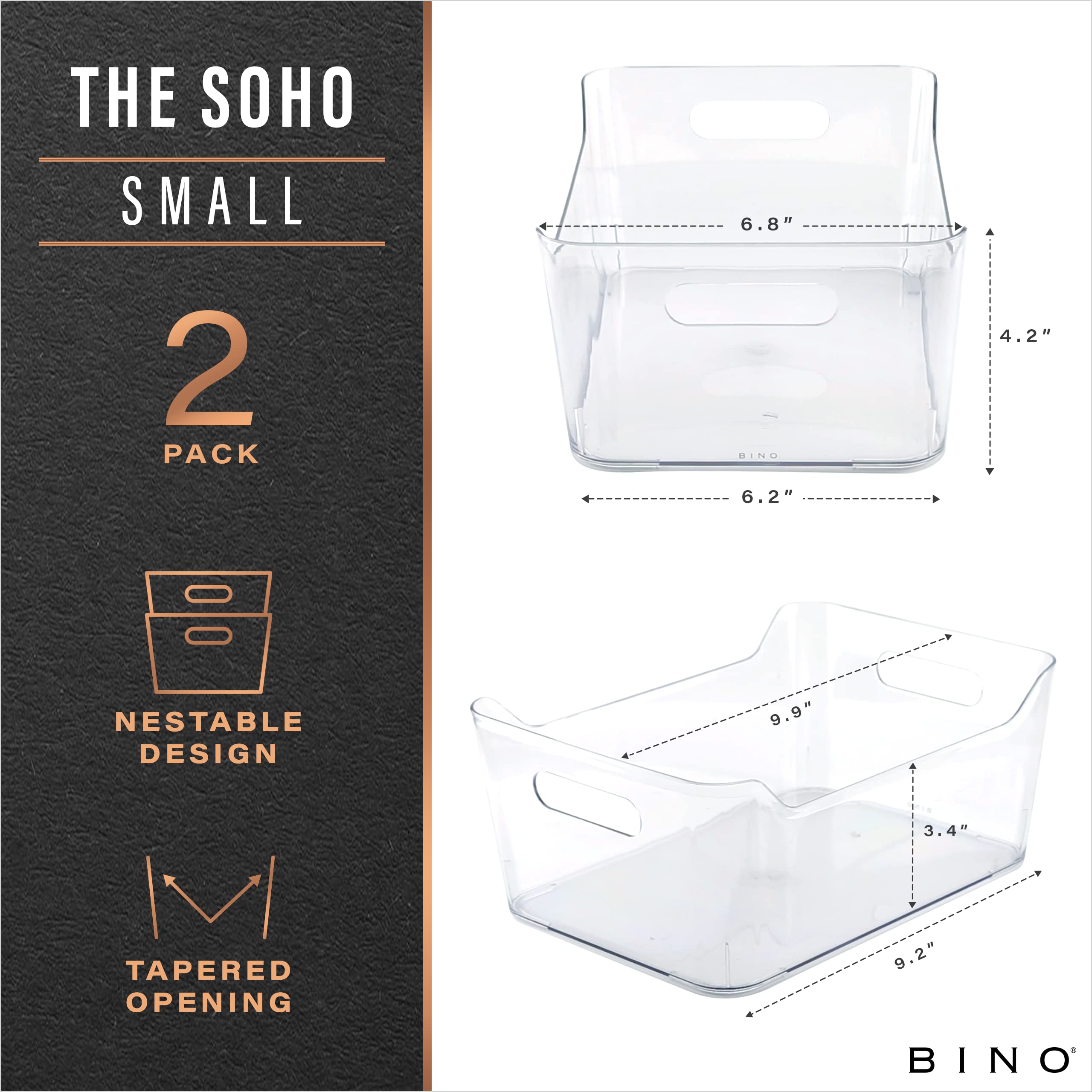 BINO clear bin top view filled with snacks for instant visibility