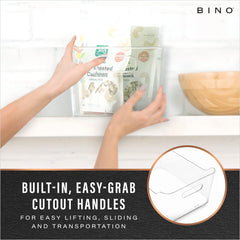 BINO bin close-up of built-in handle for easy lifting and carrying
