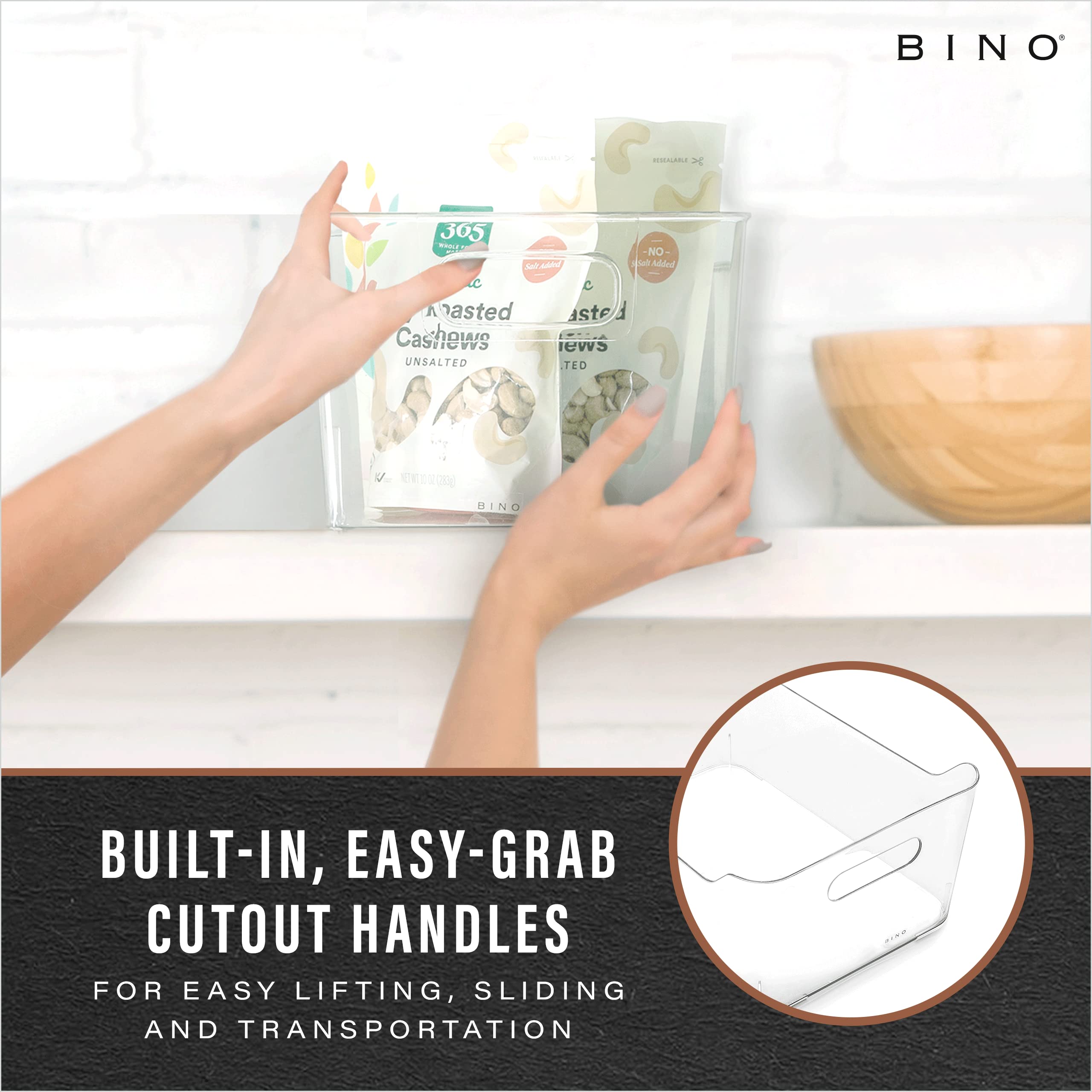 BINO open-top view with contents for quick visibility benefit