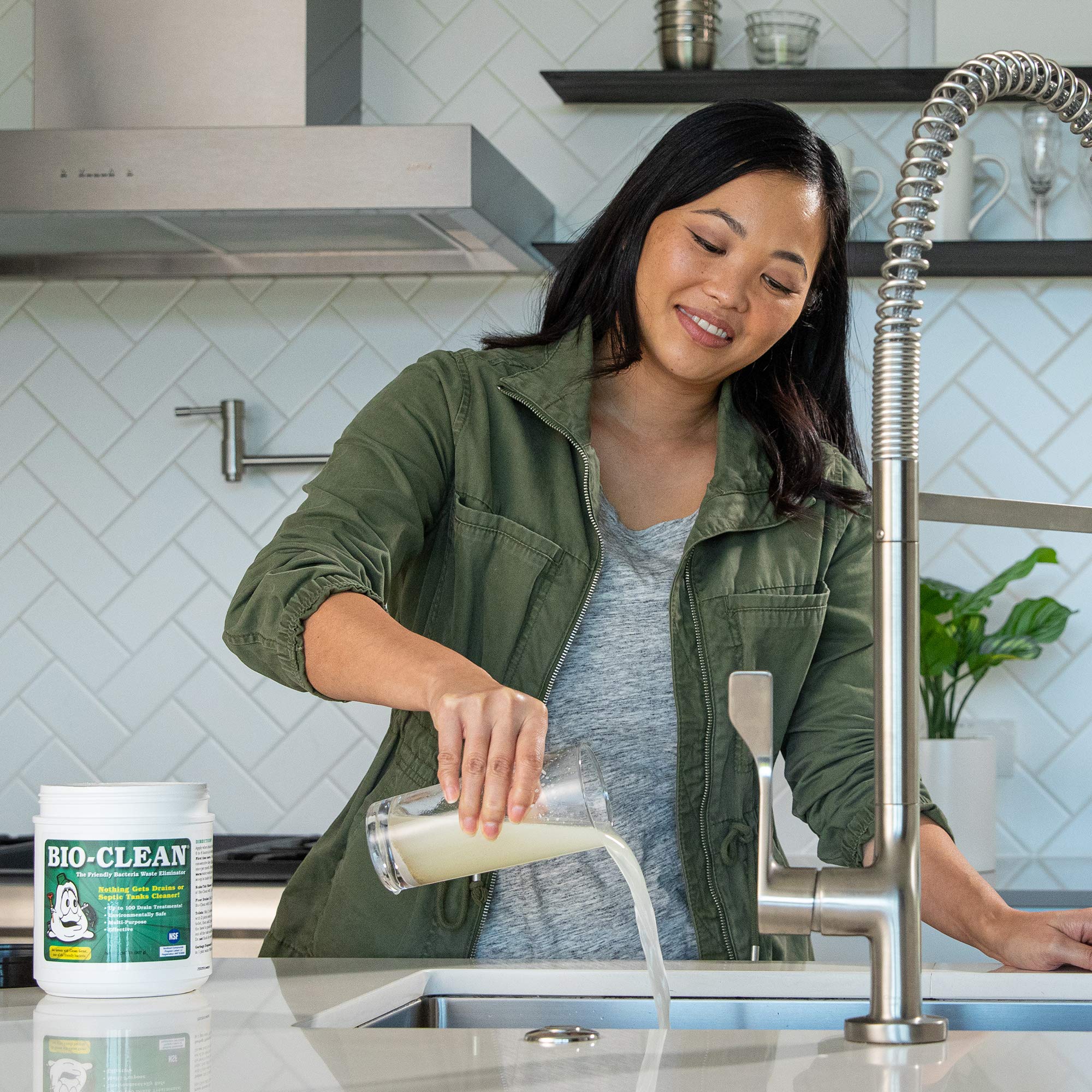 Bio-Clean used in a clean modern kitchen illustrating odor control and prevention