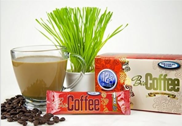 Bio Coffee front packaging showing 50-sachet bag and organic label benefiting convenience