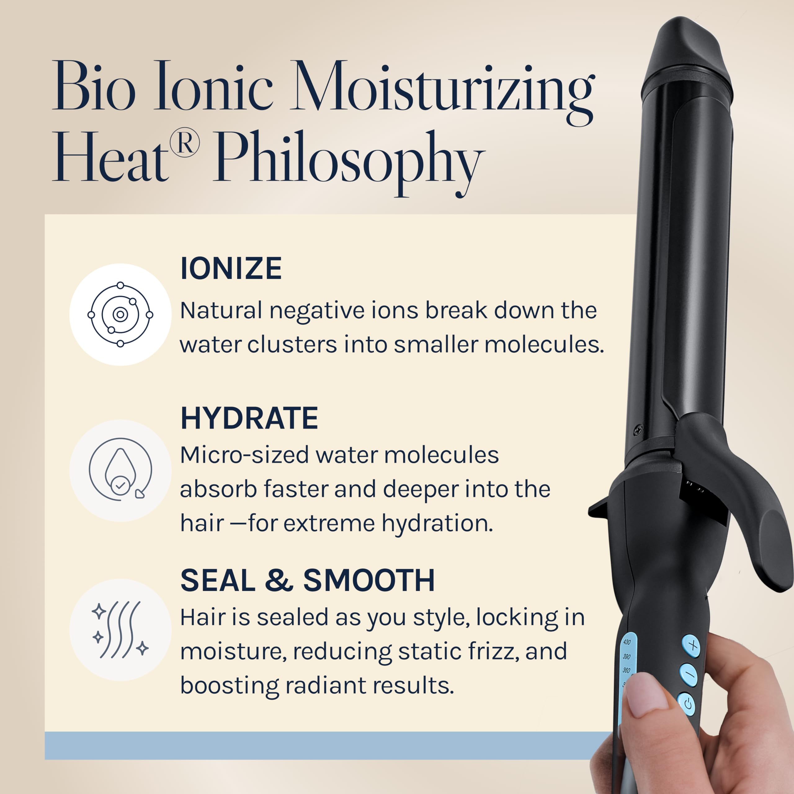 Bio Ionic swivel cord and plug providing salon maneuverability benefit