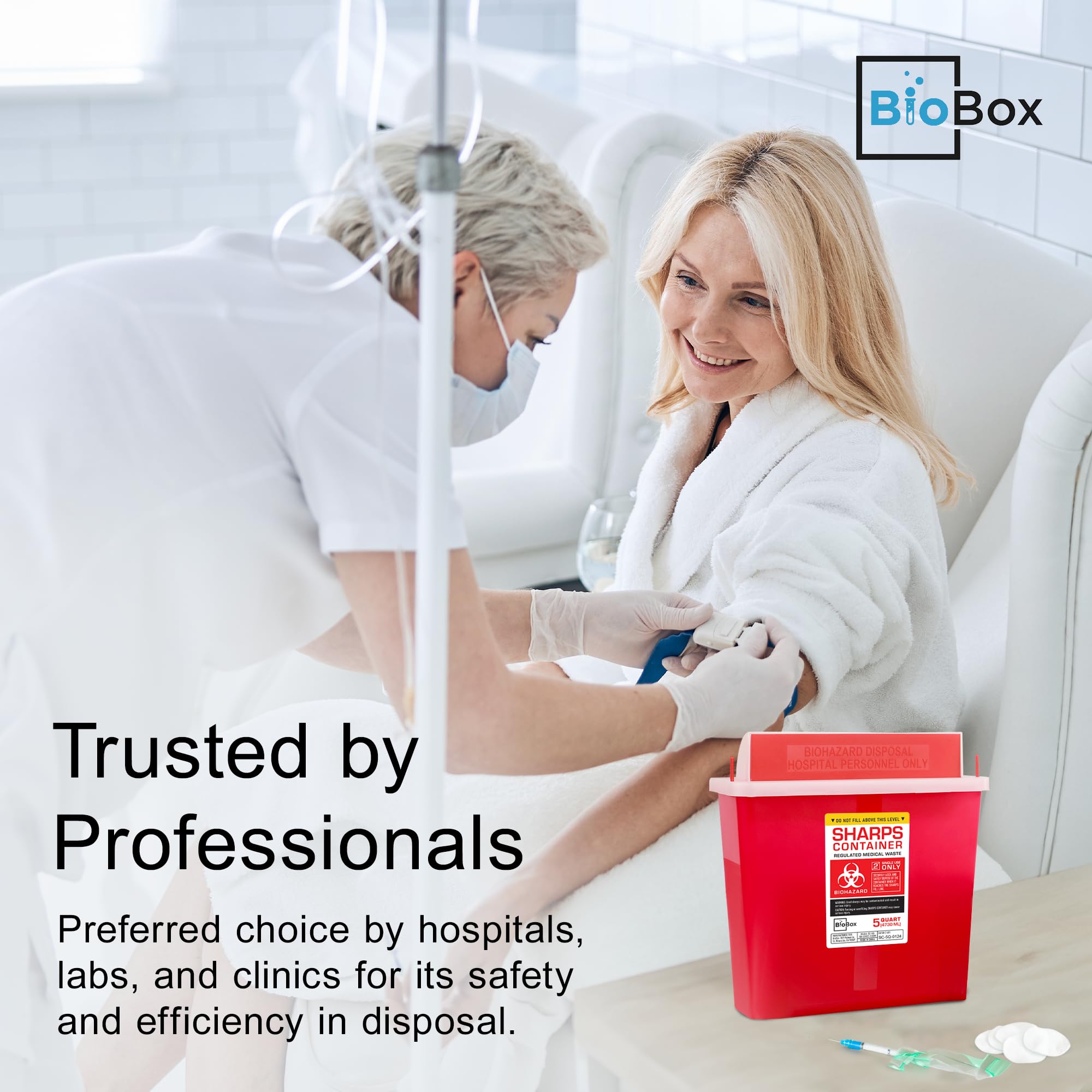 BioBox back label with disposal info supports compliance and correct disposal