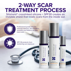 BIOCORNEUM being applied on a healed scar to improve appearance