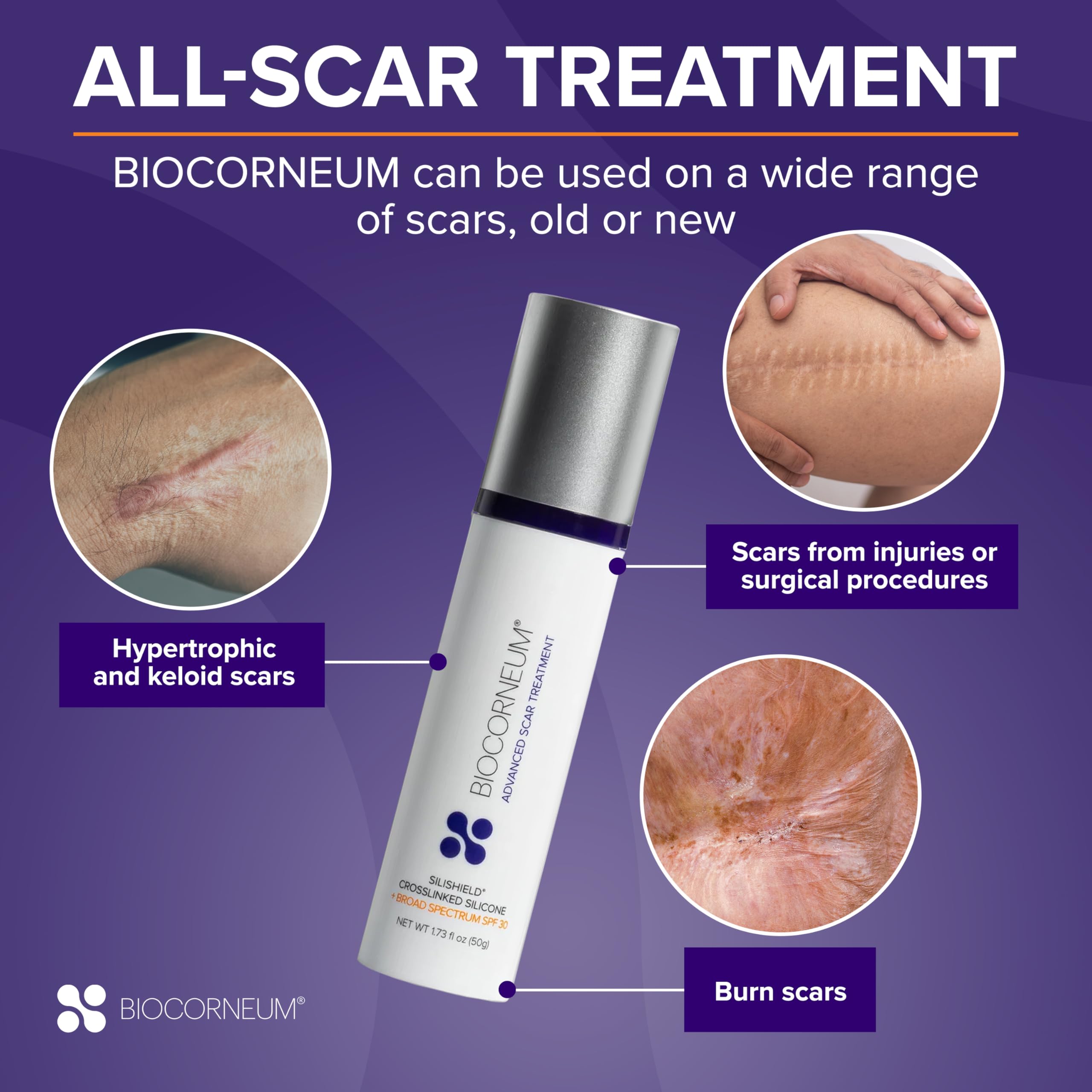 BIOCORNEUM label close-up showing Silishield silicone and ingredient clarity