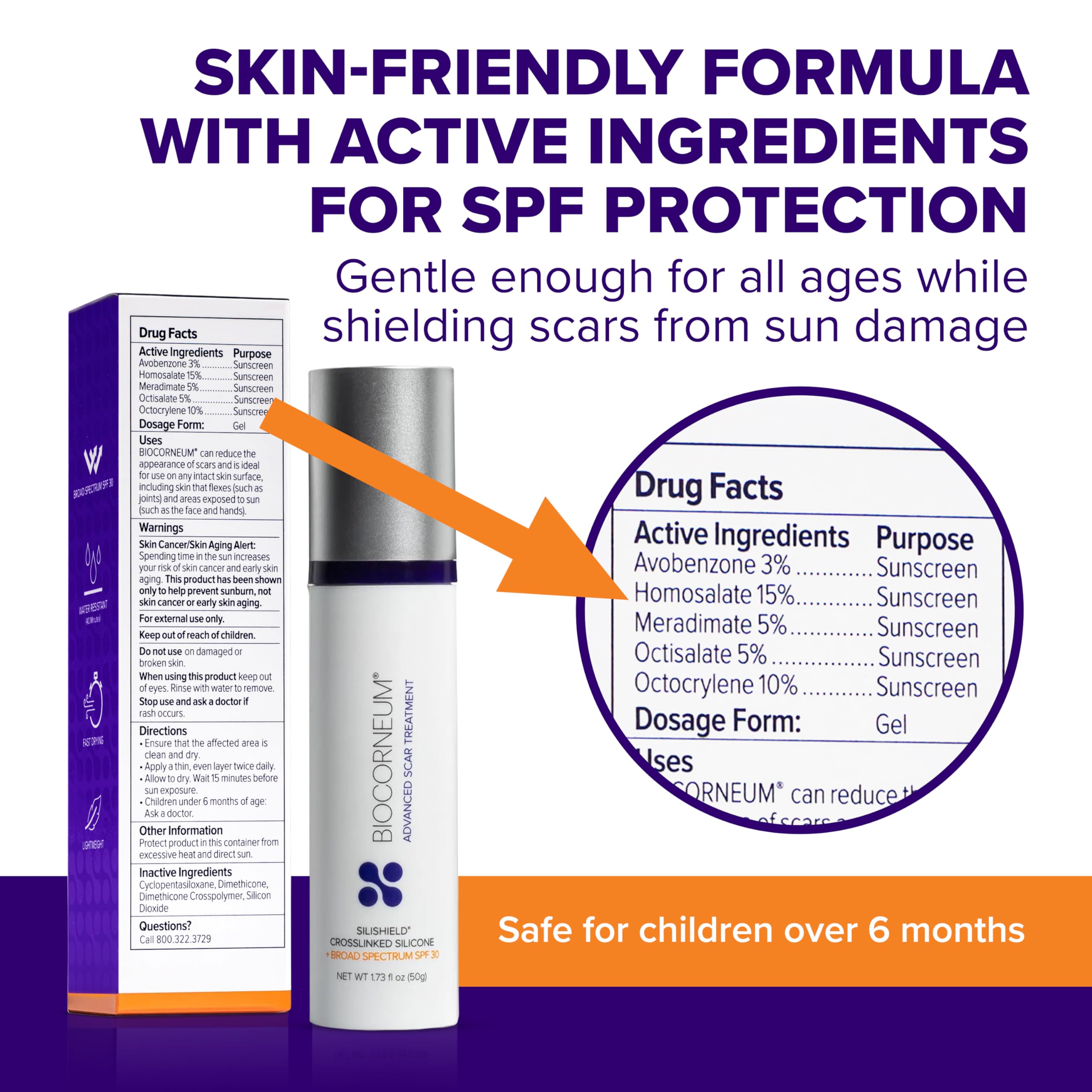 BIOCORNEUM Silishield technology illustration showing barrier protection