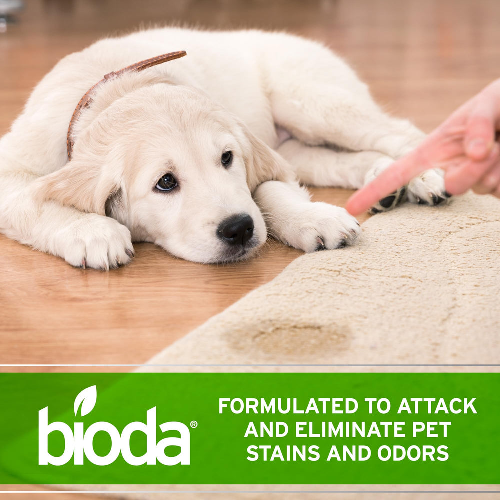 Bioda being sprayed on a kitchen counter demonstrating safe surface cleaning