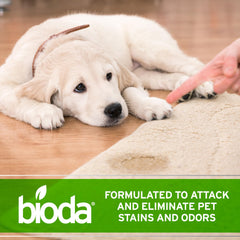 Bioda being sprayed on a kitchen counter demonstrating safe surface cleaning
