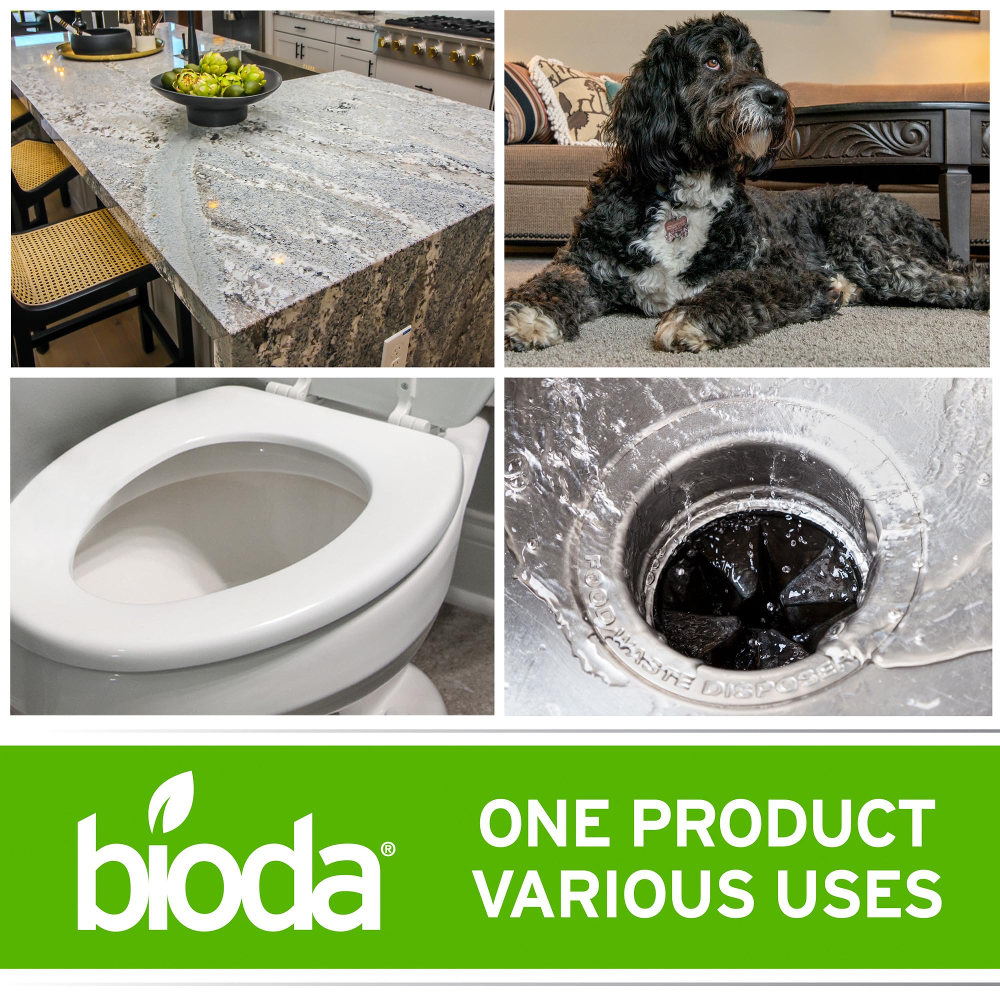 Bioda used on carpet showing stain reduction before and after