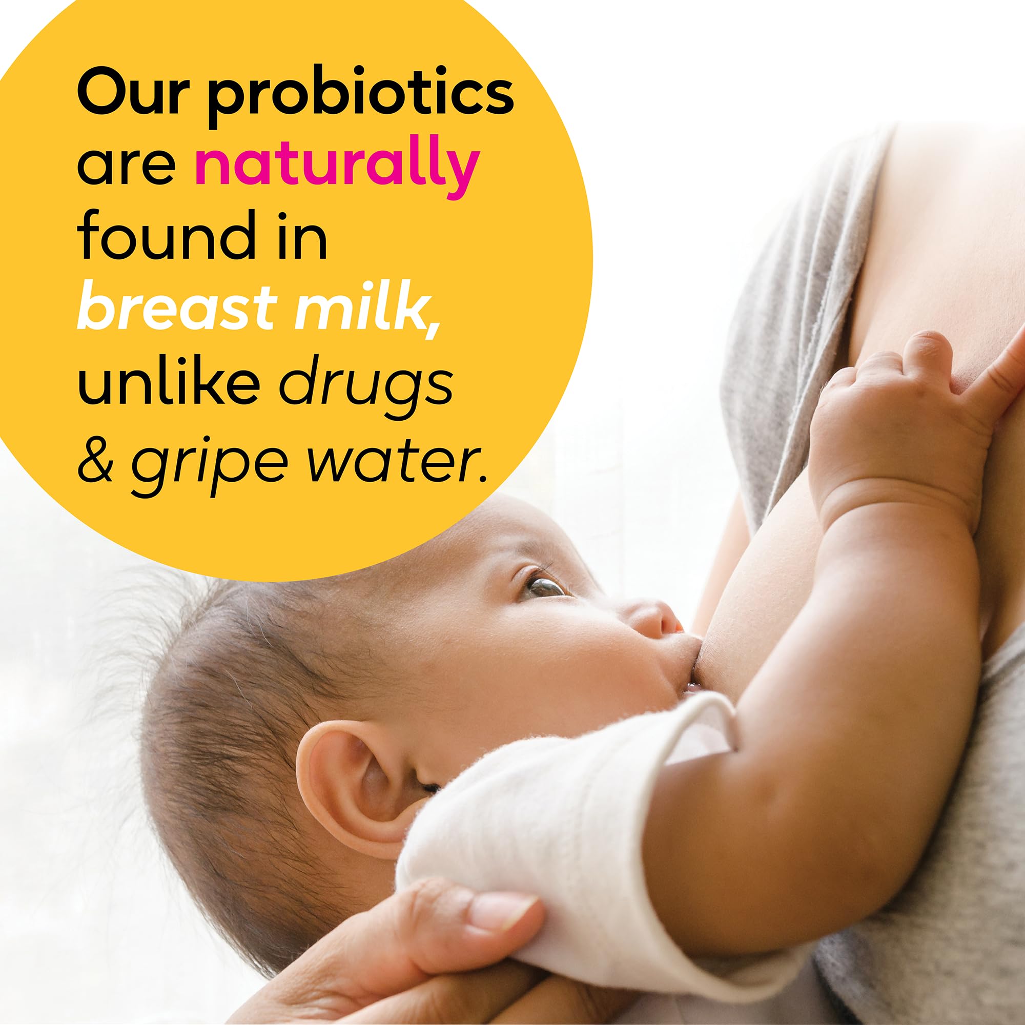 BioGaia baby drops in baby feeding scenario with caregiver adding drops for soothing routine