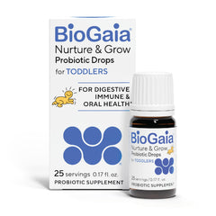 BioGaia bottle front showing label and toddler probiotic benefits