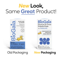 Close-up of BioGaia drops nozzle highlighting easy dosing benefit