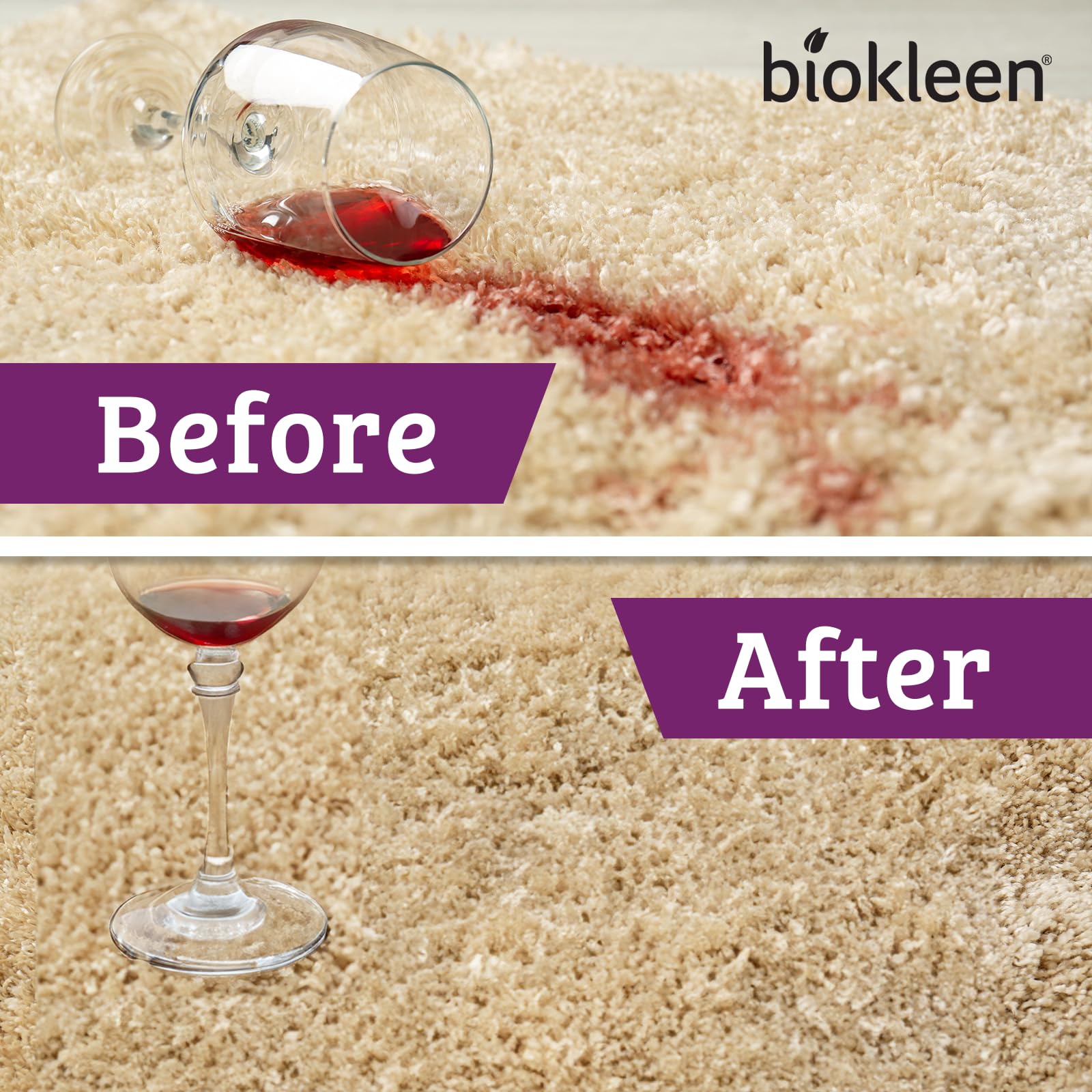Biokleen Bac-Out bottle beside common household item for scale