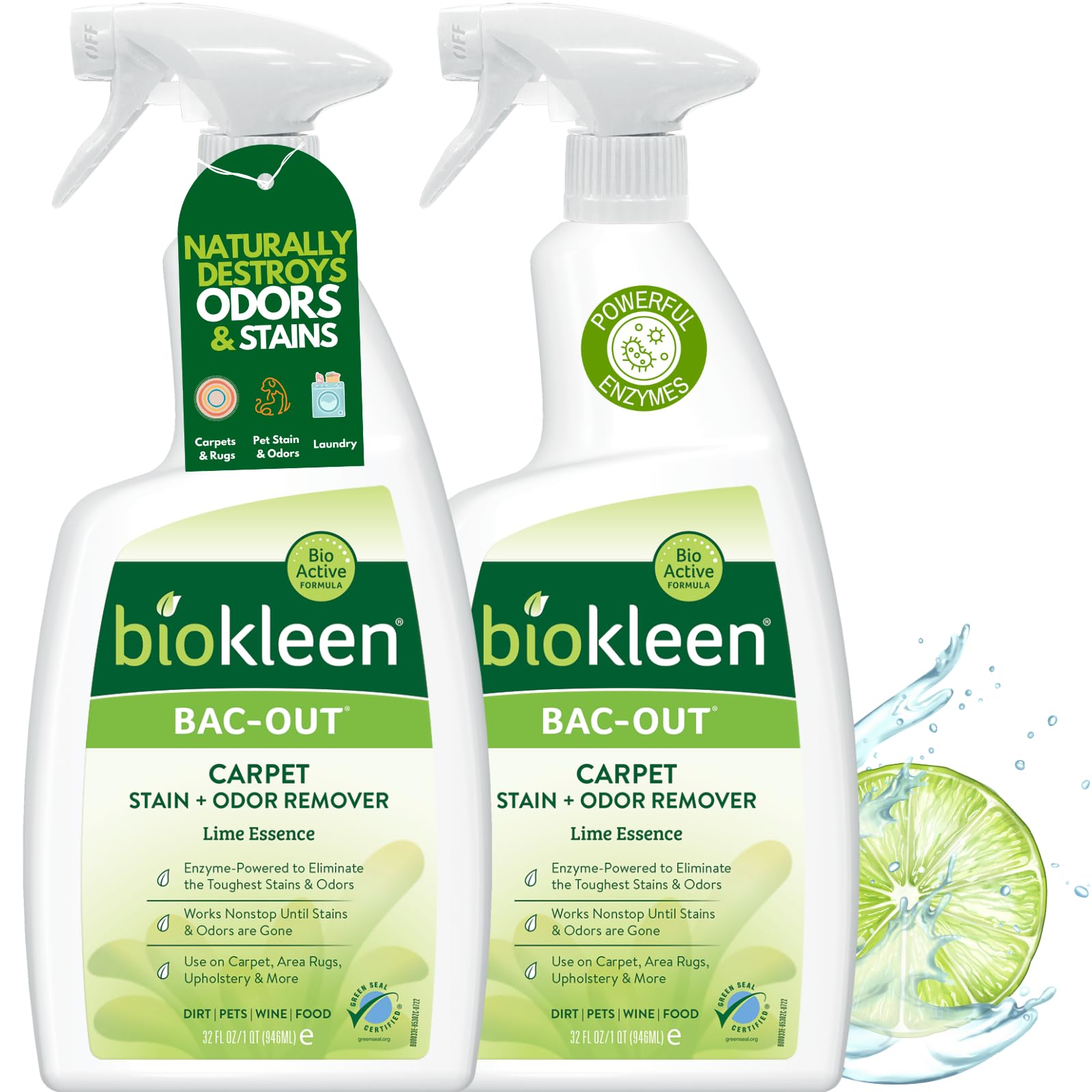 Biokleen Bac-Out front packaging showing eco-friendly benefits