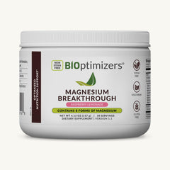 BIOptimizers front packaging showing raspberry-lemon flavor and 8 forms of magnesium