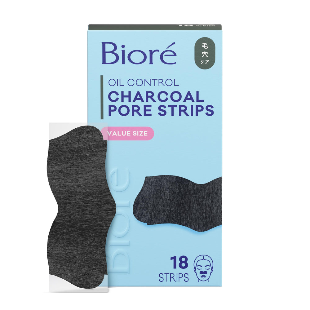 Bioré front packaging showing 18 count and charcoal benefit