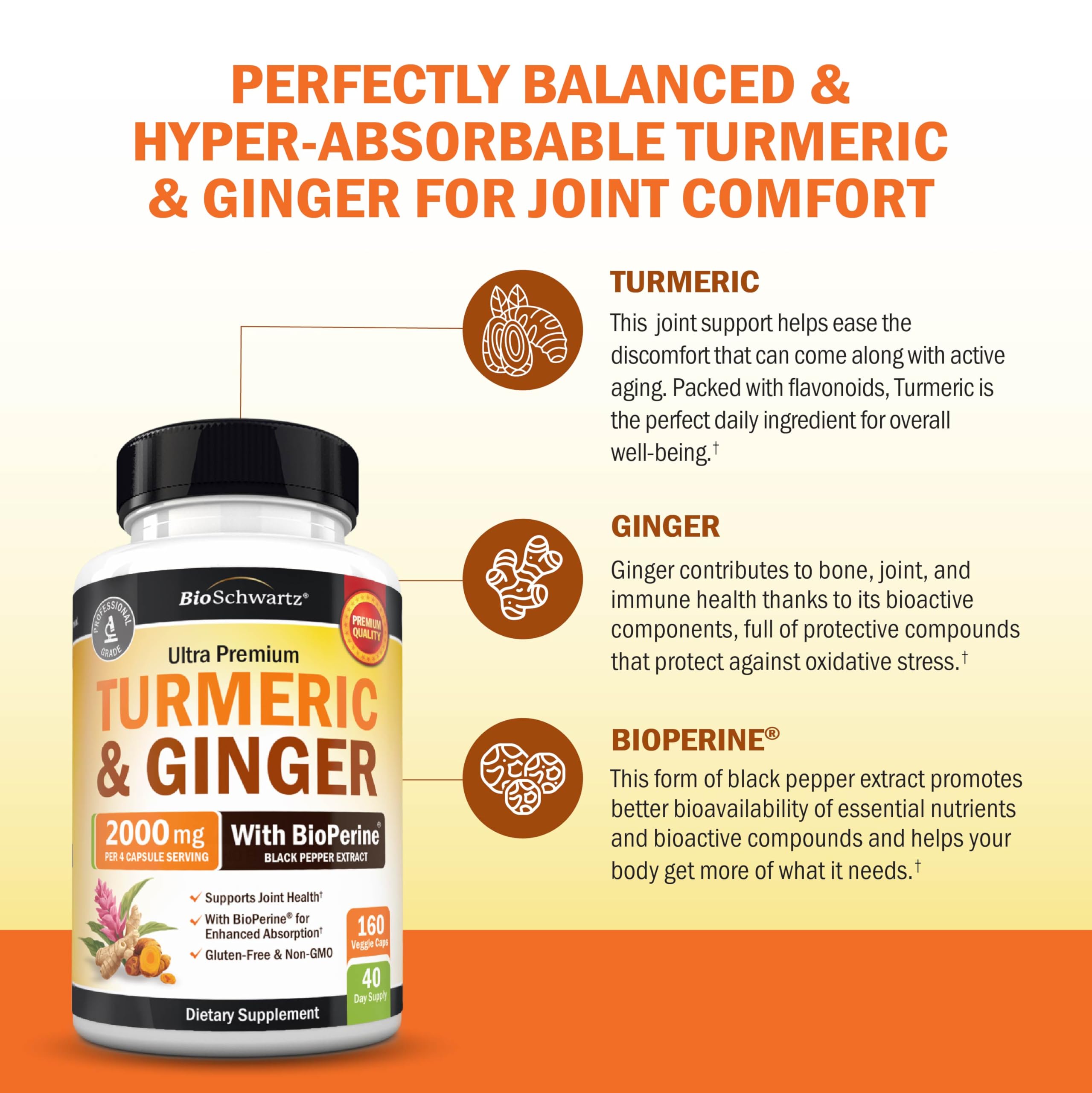 BioSchwartz ginger root and extract detail spotlighting organic ginger inclusion