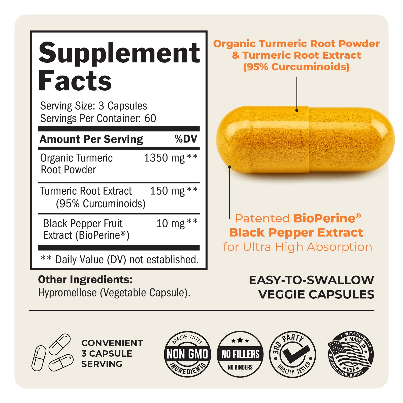 BioSchwartz open bottle with capsules spilling to show capsule size and quantity