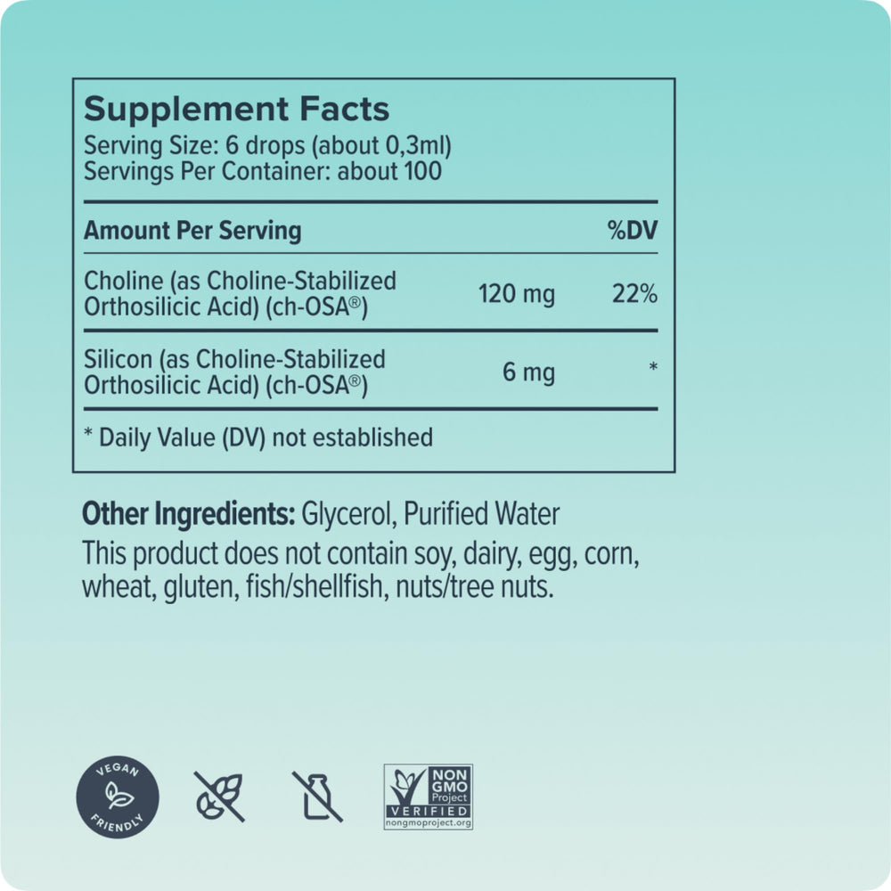 Biosil bottle with measuring cup showing accurate dosing aid