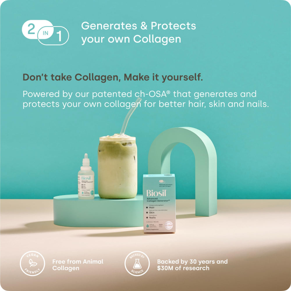 Label close-up of Biosil listing ch-OSA and clean ingredients