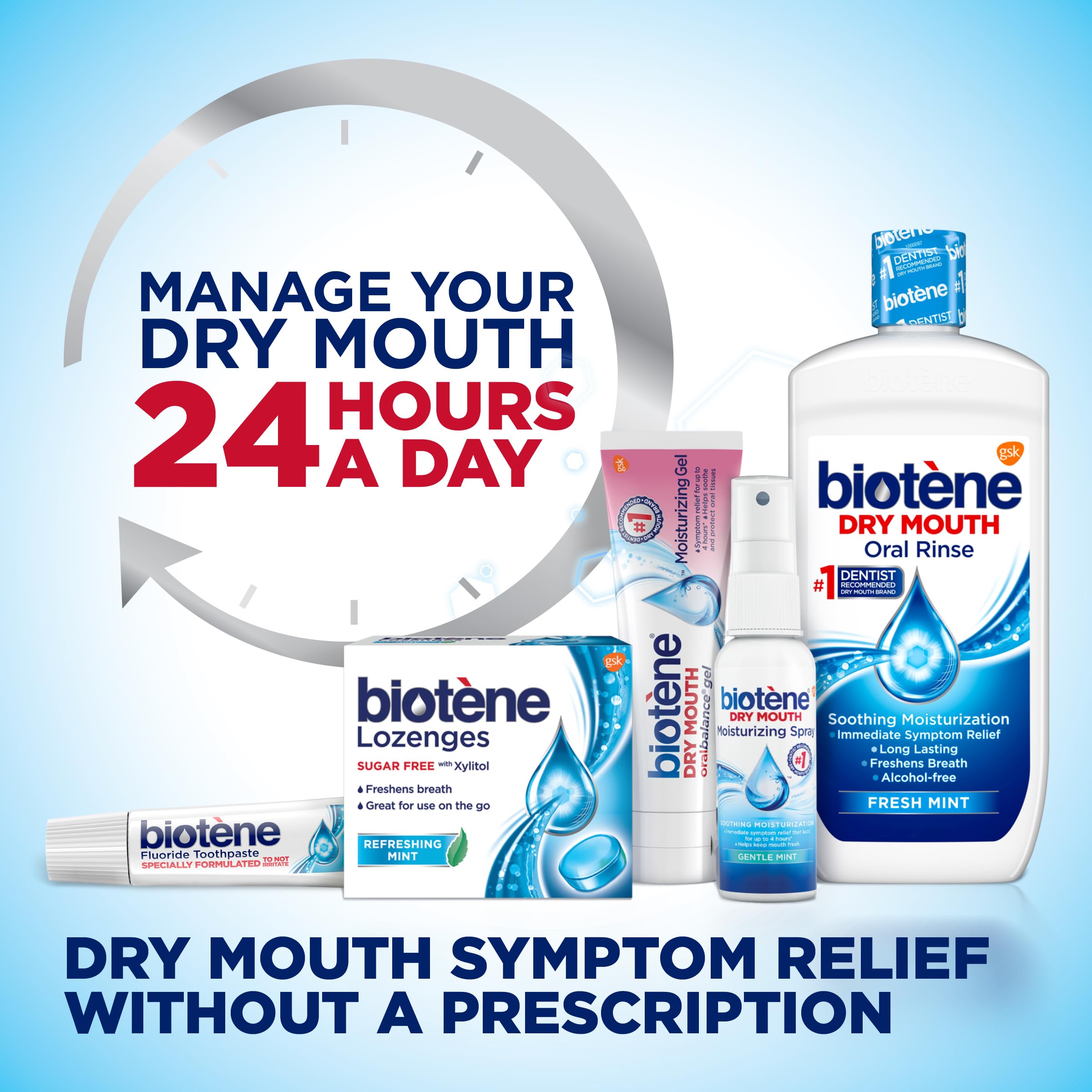 biotene label ingredients view showing alcohol-free, sugar-free formulation