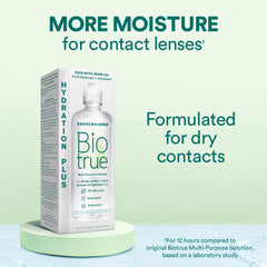 Biotrue back label with ingredients and directions explaining safe, easy use guidance