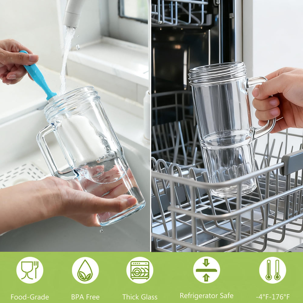 Birity stainless-steel straw and cleaning brush detail for easy maintenance