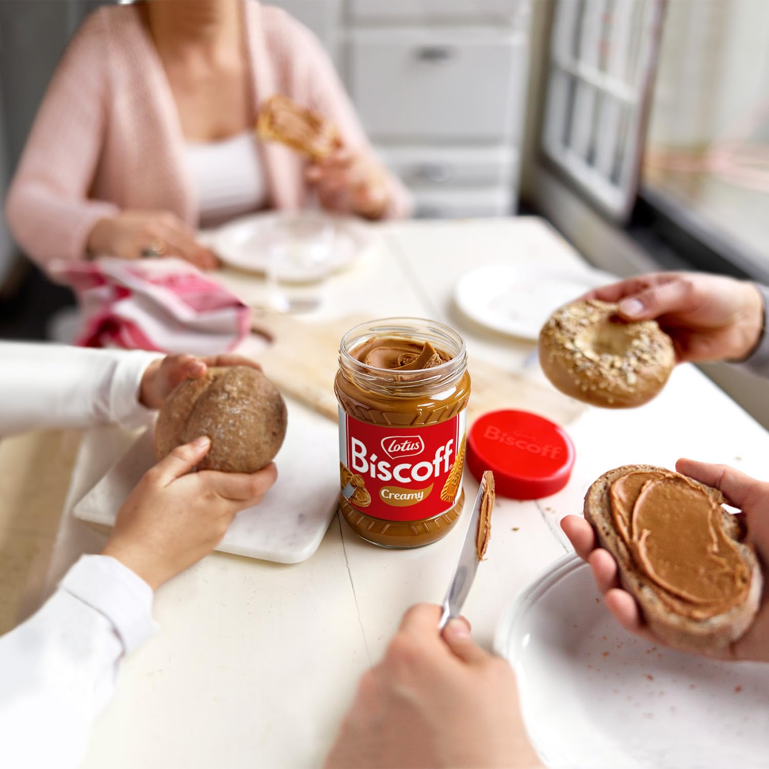 Biscoff on a breakfast table with coffee suggesting everyday breakfast enjoyment