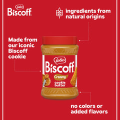 Biscoff jar label closeup displaying brand and ingredients for informed shoppers