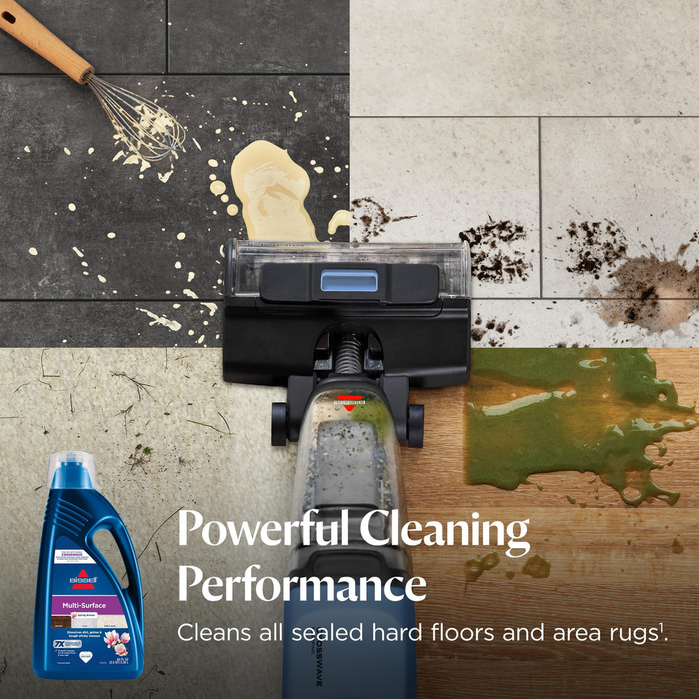 BISSELL solution in CrossWave machine cleaning for efficient dirt removal