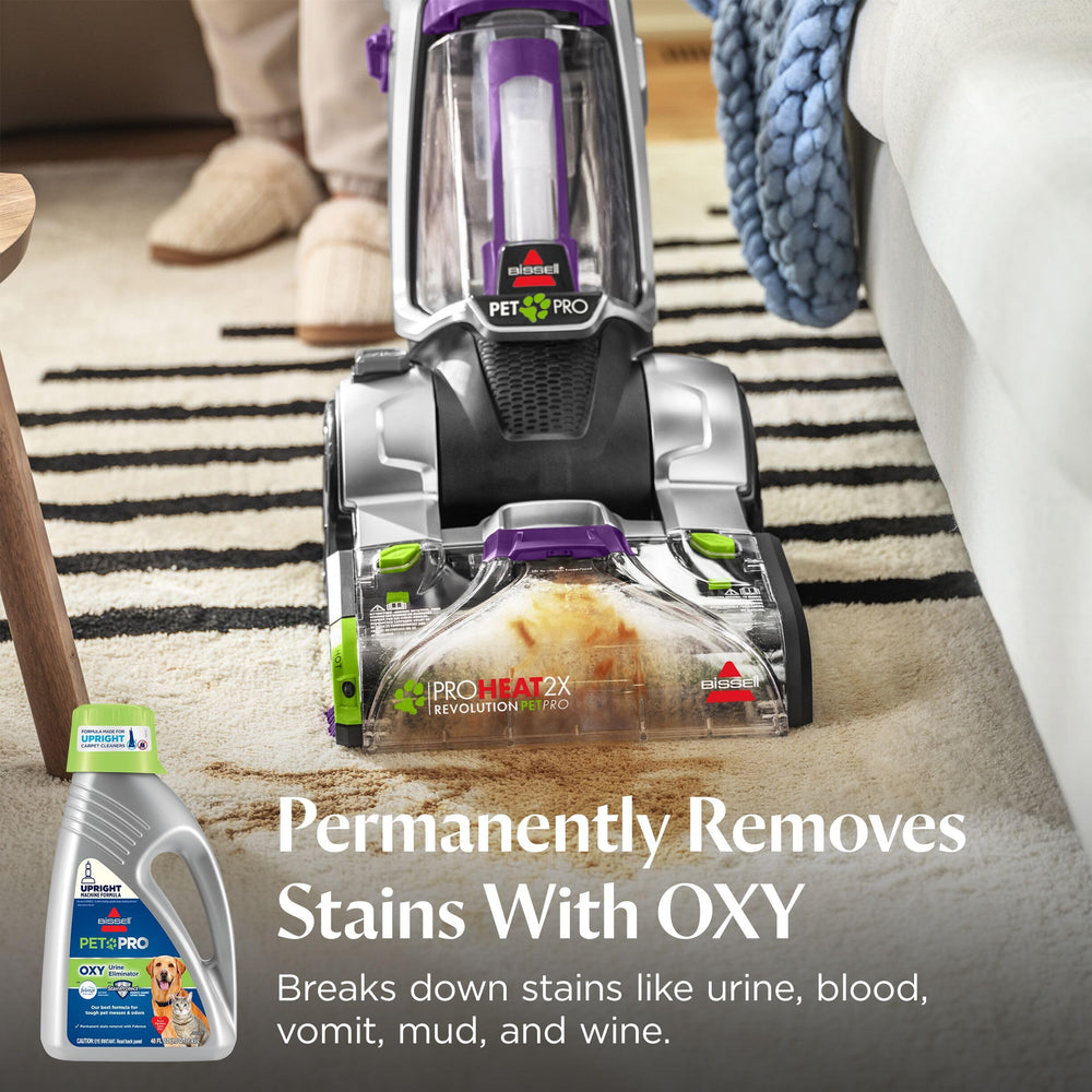 close-up of BISSELL solution foam showing cleaning action and stain-lifting performance
