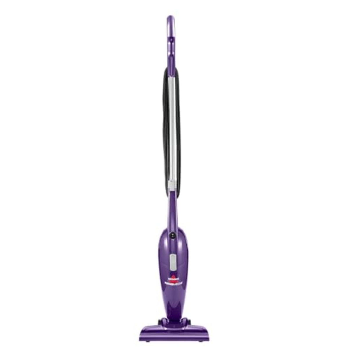 Bissell FeatherWeight front view showing slim purple stick and cleaning head for easy maneuvering