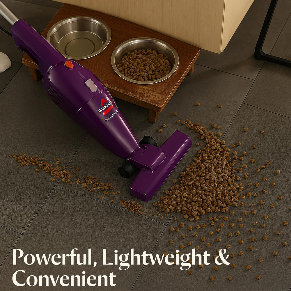 Bissell FeatherWeight crevice tool attached highlighting precise reach for corners and gaps
