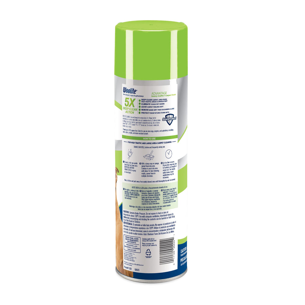 Bissell spray action close-up demonstrating foam coverage and easy application