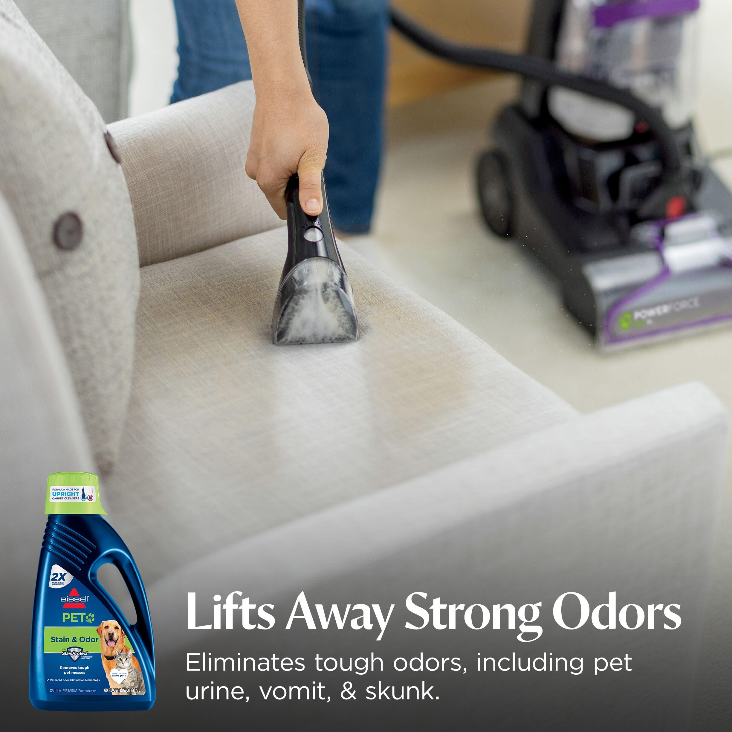 BISSELL close-up of liquid texture showing concentrated cleaning power benefit