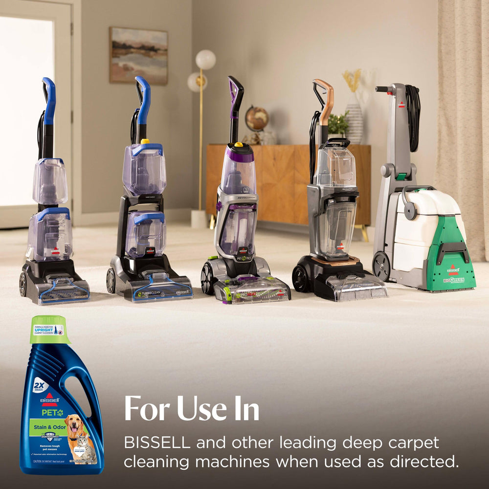BISSELL solution in machine tank ready for deep-cleaning cycle benefit