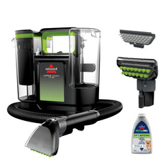 BISSELL Little Green Max Pet front view showing compact design and handle benefit portability