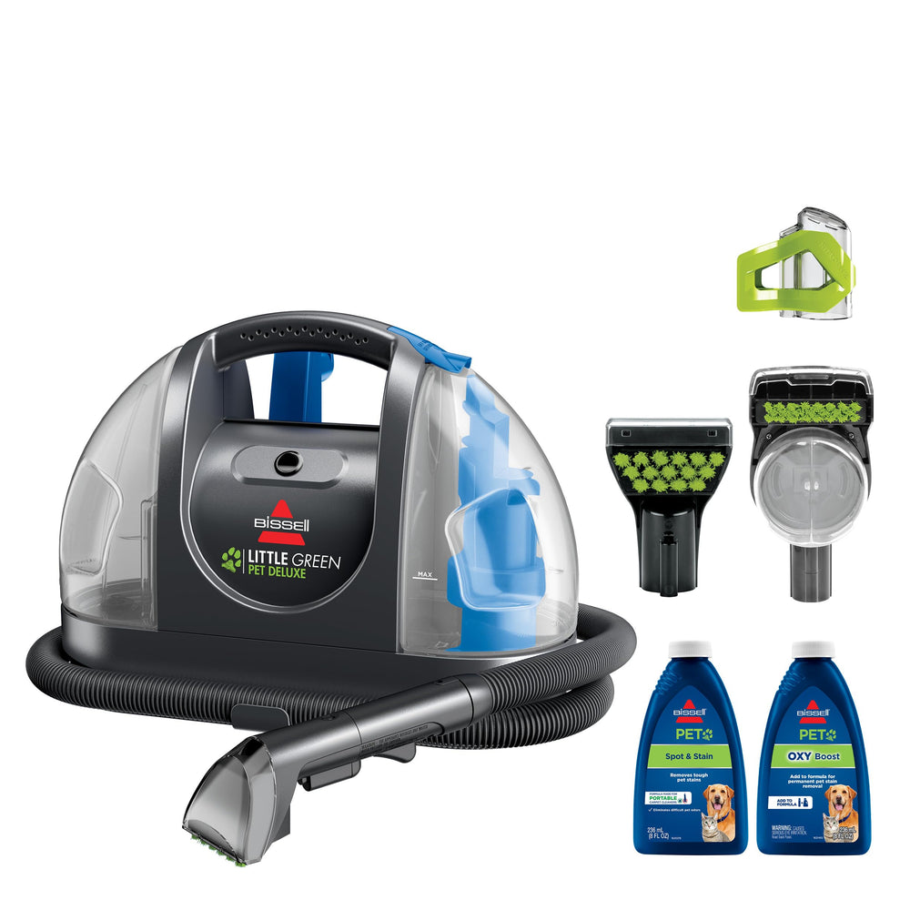 BISSELL Little Green Pet Deluxe front view showing compact design and portability
