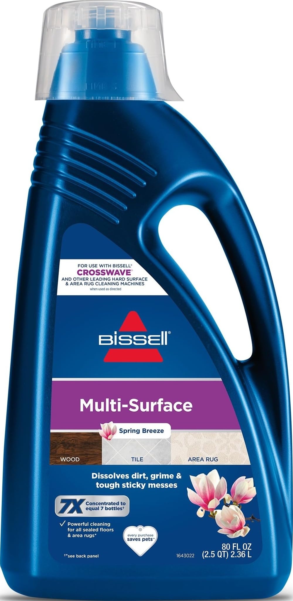 BISSELL front label showing product name and spring breeze scent benefit