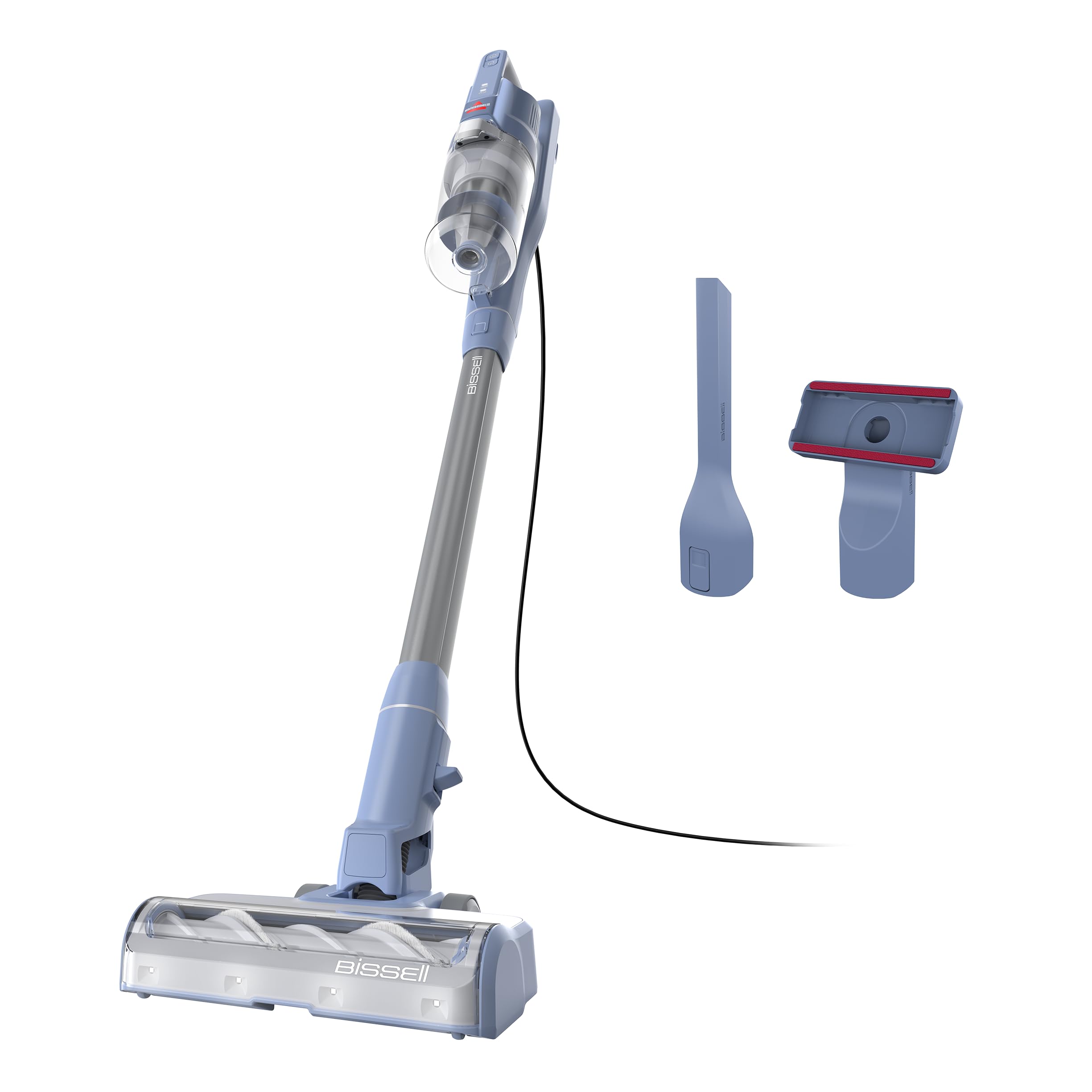 Bissell PowerClean front view showing compact body and floorhead, benefits easy maneuvering